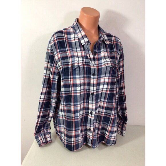 Tilley Plaid Flannel Shirt Button Front Womens 2XL - Picture 1 of 9